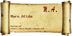 Mars Alida névjegykártya